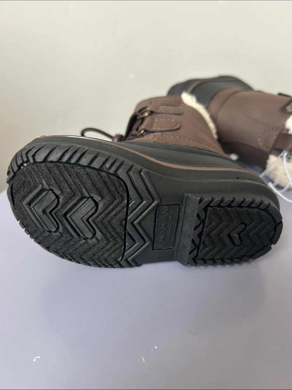 London Fog Collection Kids Brown Oxford Cold-Weather Snow Boots Sz 5 and 10